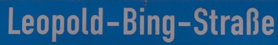 Straßenschild Leopold-Bing-Straße