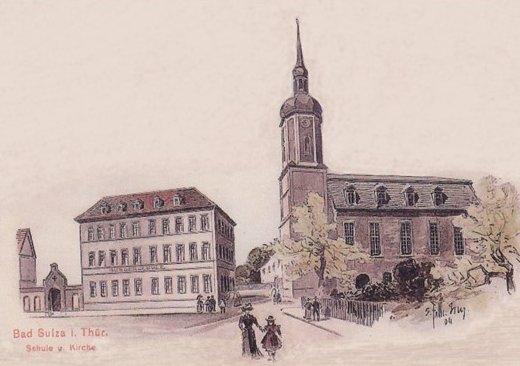 Bürgerschule und Kirche Stadtsulza