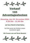 Verkauf von Adventsgestecken