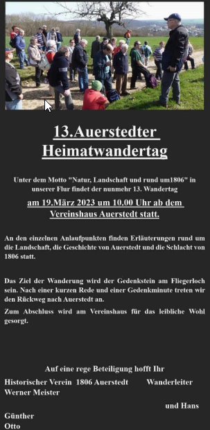 Heimatwandertag am 19.03.2023